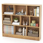 10 Cubes Book Shelf, 3 Shelf Bookcase Cabinet with 10 Compartments, Strong Base and Closed Back, Open Shelf Storage Organizer Bookshelf for Living Room, Bedroom, Office & Hallway (Natural) - color: Natural