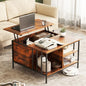 31.5" Farmhouse Coffee Table, Lift Top Coffee Square Table with Storage Compartment, Wooden Rustic Cocktail Table for Living Room, Bedroom, Apartment, Studio, Walnut - color: Walnut