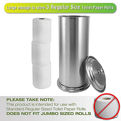 LDR Industries 164 6456BN Ashton Free Standing Regular Size Roll Toilet Paper Holder Canister, Brushed Nickel - color: Brushed Nickel