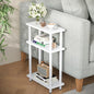 Apicizon Small Narrow Side Table, 3-Tier Skinny End Table with Storage Shelf, Slim Nightstand Bedside Table for Small Spaces, Living Room, Bderoom, White - color: White, style: Narrow Side Table