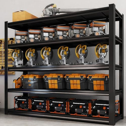 72"H Garage Shelving Heavy Duty Storage Shelves 5000 LBS Adjustable Metal Shelving Uints and Storage for Garage,Warehouse,School,Commercial,Business,62 "W x 24 "D x 72 "H (5T 72*62*24) - size: 5T 62 "W x 24 "D x 72 "H