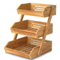 Merysen 3-Tier Wooden Fruit Basket For Kitchen Countertop, Self-assembly | Large Fruit Holder Stand, Vegetable, Snack, Bread Organzier and Storage - size: 3 Tier Wooden