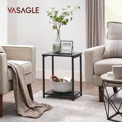 VASAGLE Side Tables Set of 2, Small End Table, Nightstand for Living Room, Bedroom, Office, Bathroom, Black ULET272B16 - color: Black