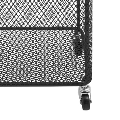 Rolling Laundry Basket, Large Capacity Metal Laundry Hamper with Wheels, Heavy Duty Iron Mesh Hamper Cart for Home Bathroom Bedroom Laundry Room (Black, Square) - color: Black, size: Square