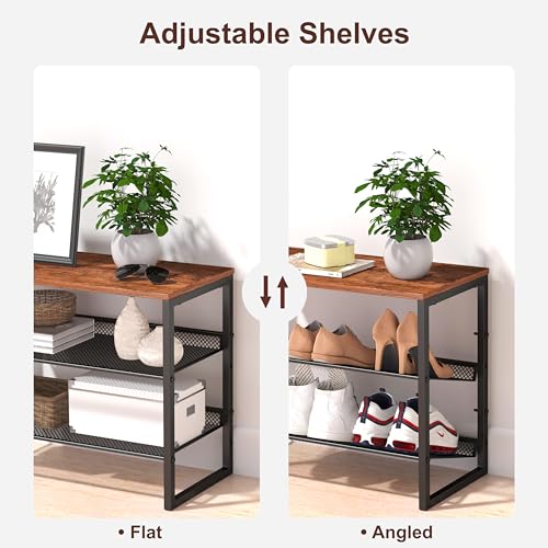 CHEMPFR Shoe Rack Organizer - Sturdy Steel Shoe Organizer for Closet Entryway with Spacious Top and Strong Mesh Shelves Industrial Style Standing Storage Shelves (3-Tier 11.8"x20.4"x25.2") - size: 3-Tier