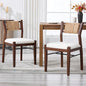 BESTANO Modern Armless Dining Chairs with Rope Woven Back Set of 2, White Upholstered Kitchen & Dining Room Chairs, Mid-Century Classic Farmhouse Wooden Side Chair - color: White, size: 2 Chairs