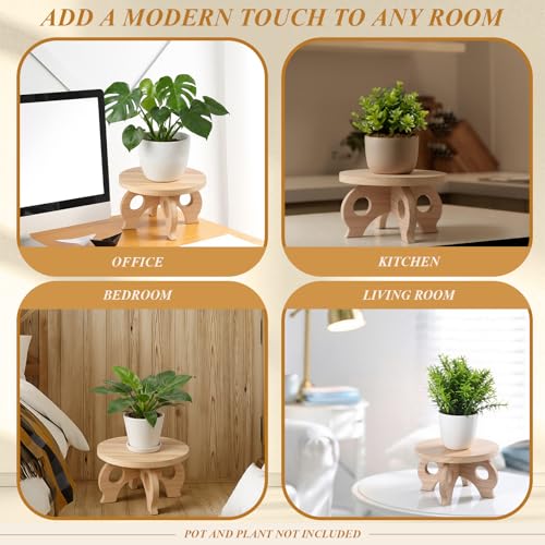 3 Pcs Wooden Plant Stand Indoor 8/9/11",Light Wood,Low - color: Light Wood