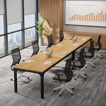 Tribesigns 6.5 FT Conference Room Table, 78.74" W x 27.56" D Large Office Conference Table, Modern Seminar Meeting Table Desk for Boardroom, Meeting Room (1, Natural) - color: Natural