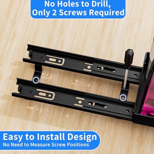 BOIVSHI Pull Out Spice Rack Organizer for Cabinet, Heavy Duty Spice Organizer for Cabinet, Vertical Spice Rack for Kitchen, Cabinet, Pantry, Cupboard (4.2''Wx10.5''Dx2.8''H, Metal Black) - size: 4.2''Wx10.5''Dx2.8''H,1 Tier