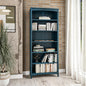 Camaflexi Shaker Style 6 Shelf Bookcase/Solid Wood / 72" High/Adjustable Shelving/Closed Back/Display Bookshelf for Living Room, Bedroom, Home and Office, Deep Ocean Blue - color: Deep Ocean Blue, size: 72"