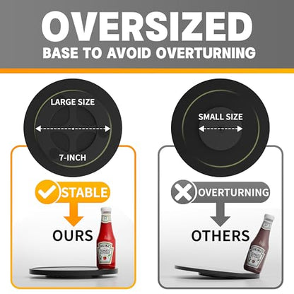 Lazy Susan Organizer Homerays 10 Inch Non-Skid Bamboo Lazy Susan for Kitchen Rotating Spice Rack for Kitchen Cabinet, Wood Turntable for Kitchen Countertop Organizer Black - size: 10" - Black