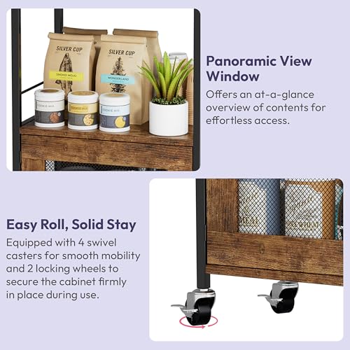 SWTYMIKI Buffets Coffee Bar Cabinet - Rolling Kitchen Rack, Farmhouse Small Coffee Stand with Storage Drawer and Door Cabinet - Kitchen Microwave Stand for Apartment, Living Room, Entryway, Espresso - size: 18.9x14.57in, style: Espresso