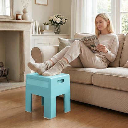 Modern Nightstand - Multifunctional Plastic Bedside Table with Storage Space, Side Table Easy Assembly for Bedroom, Dorm and Small Areas (14.2" D x 11.8" W x 15.78" H, Blue) - color: Blue
