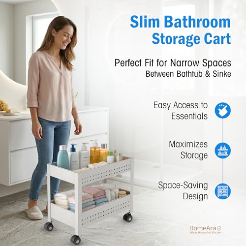2-Tier Rolling Utility Cart with Wheel, Stainless Steel Storage Trolley Organizer for Kitchen, Office, Portable Multi Purpose Storage Rack Shelf, Movable Organizer Cart, Silver - size: 2 - Tier