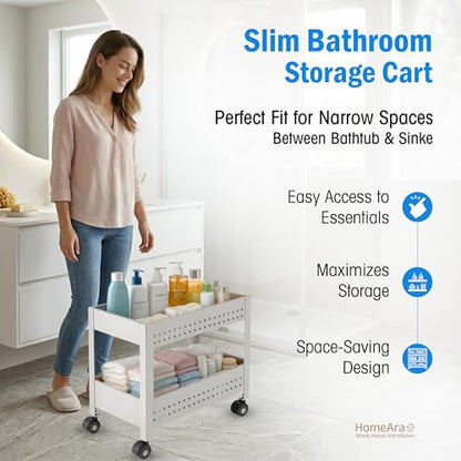 2-Tier Rolling Utility Cart with Wheel, Stainless Steel Storage Trolley Organizer for Kitchen, Office, Portable Multi Purpose Storage Rack Shelf, Movable Organizer Cart, Silver - size: 2 - Tier