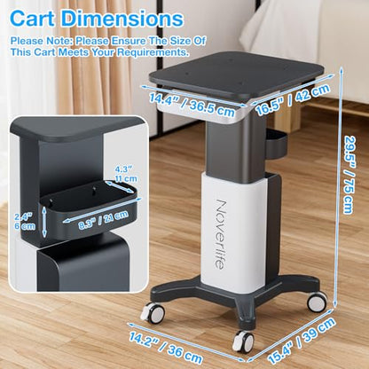 Noverlife Esthetician Cart, 260lbs Load Deluxe Beauty Salon SPA Facial Cart | Heavyt Duty Esthetician Trolley Cart, Wider Handle Thicker Posts Larger Top, Stain-resistant Mobile Cart for Facial RF Device - color: Deluxe - Wider Handle/Posts/Top