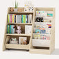 COZPAW Kids Bookshelf and Toy Storage, 4 Tier Toddler Bookshelf with Movable Drawer (Oak) - color: Oak