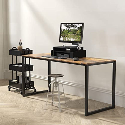 SHW Mission 48-Inch Home Office Computer Desk, Rustic Brown - color: Rustic Brown, size: 48-Inch