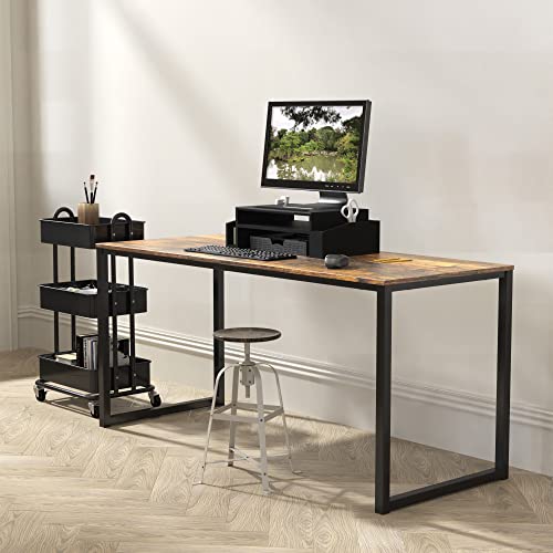 SHW Mission 48-Inch Home Office Computer Desk, Rustic Brown - color: Rustic Brown, size: 48-Inch