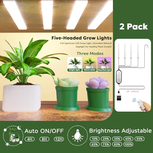 2-Pack Plant Stand with Grow Lights for Indoor Plants, Dimmable & Zone Control Smart Plant Shelf, Modern Corner Display Rack for Living Room, Balcony, Office, Small Apartment & Plant Lovers