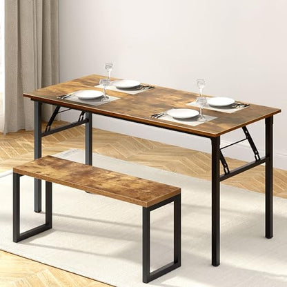 Need Home Office Desk Large Computer Desk 60 inch Sturdy Table Foldable Desk Gaming Computer Table No Assembly Required, Rustic Brown&Black Frame AC5FB(152.4 * 60) - color: Rustic Brown & Black Frame, size: 60 inch