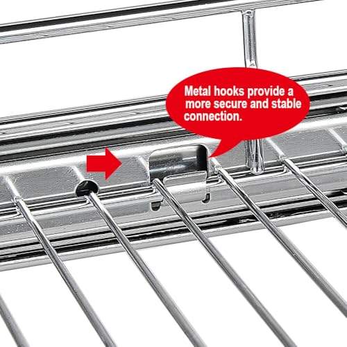 OCG 2 Tier Pull Out Cabinet Organizer (15.5" W x 21" D), Pull Out Drawers for Kitchen Cabinets, Pull Out Shelves for Base Cabinet Organization in Kitchen Bathroom Pantry, Chrome Finish - size: 15.5"W x 21"D, 2 Tier