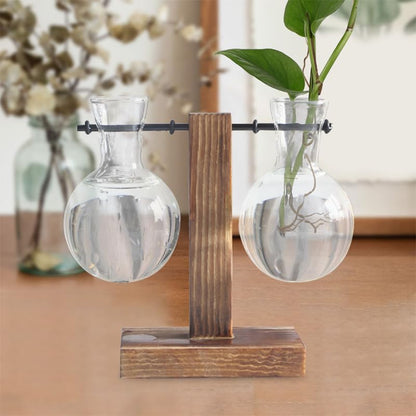 Toddmomy Clear Glass Planters 2Pcs Hydroponic Glass Vase for Indoor Plants Terrarium Plants Flower Holder Suspended Vase Decor for Home Office Table Centerpieces