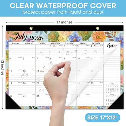 Desk Calendar 2026-2027, 18-Month Calendar Runs from July 2026 to December 2027, Large 17" x 12" Monthly Desktop & Wall Calendar for Home & Office - Botanic Whimsy - color: b-Botanic Whimsy, size: Jul 2026 – Dec 2027