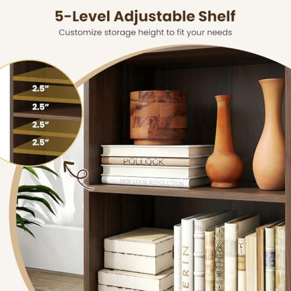 Giantex 2-Cube Bookshelf, 2-Layer Storage Shelf Bookcase | Display Shelf with Open Storage Space for Living Room, Home Office, Multi-Functional Furniture Display Cabinet, Dark Walnut - color: Dark Walnut