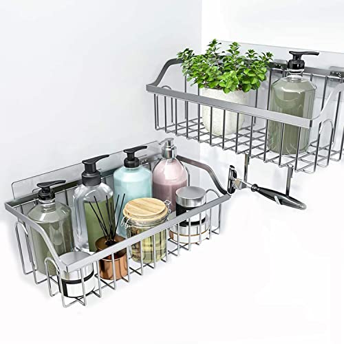 Shower Caddy Adhesive Replacement 15 Pcs Shower Caddy Adhesive Hook No Drilling Stickers for Shelves Basket Bathroom Organizer Hanging Hook Wall Mount Sticker Strips Pads - color: 15-piece