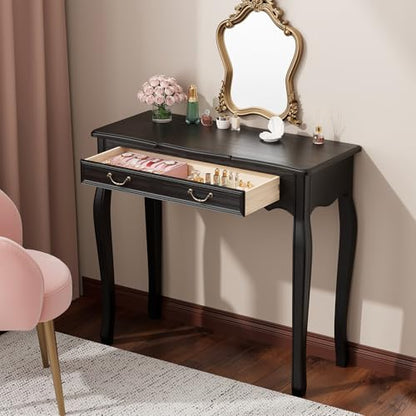 Black Entryway Table with 1 Drawer Console Table for Entryway Entrance Table for Hallway, Living Room, Foyer, Easy Assembly (Legs Only), 13.77D x 34.64W x 30.7H in - color: Black