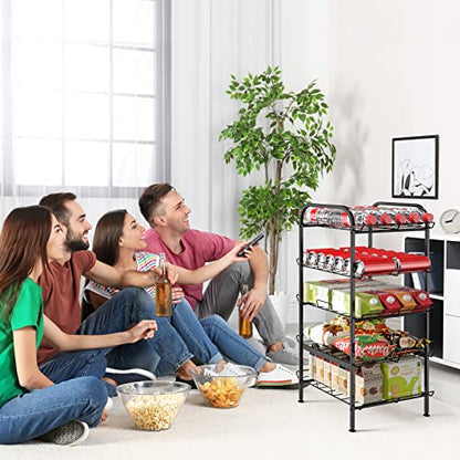 Water Bottle Organizer 5 Tier FreeStanding Water Bottle Storage Shelf Adjustable Water Bottle Holder Stand Metal Beverage Can Rack for Pantry Kitchen Party Black - size: 5 TIER