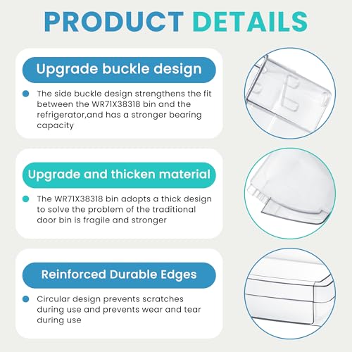 WR71X38318 Refrigerator Door Shelf Bin Compatible for G-E Refrigerator | WR71X24428 4975917 AP7175677 PS16619590 EAP16619590 Parts-by MIFLUS