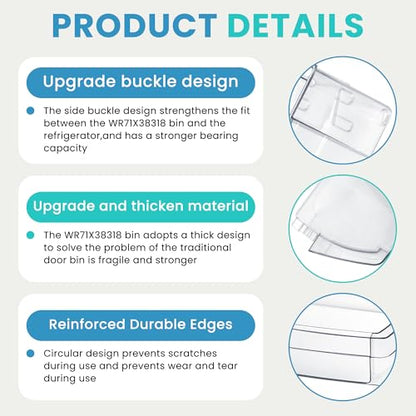 WR71X38318 Refrigerator Door Shelf Bin Compatible for G-E Refrigerator | WR71X24428 4975917 AP7175677 PS16619590 EAP16619590 Parts-by MIFLUS