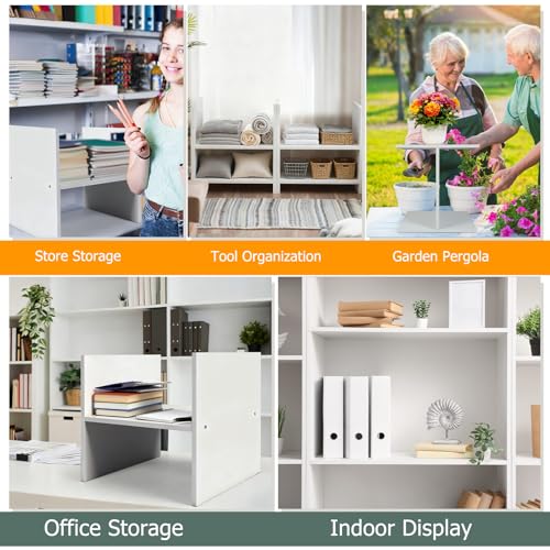 Thyle 2 Pack Cubicle Cube Insert 13x13 Inch H Shaped Insert Shelf Cube Divider Inserts Shelf Adjustable Storage Organizer Floor Document Storage Compartment for Office Room