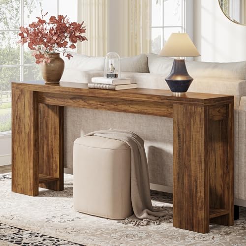Tribesigns 70.9-Inch Extra Long Console Table, Farmhouse Wood Sofa Table Behind Couch, Narrow Entryway Accent Table for Living Room, Hallway, Entrance, Foyer, Dark Brown - color: Dark Brown