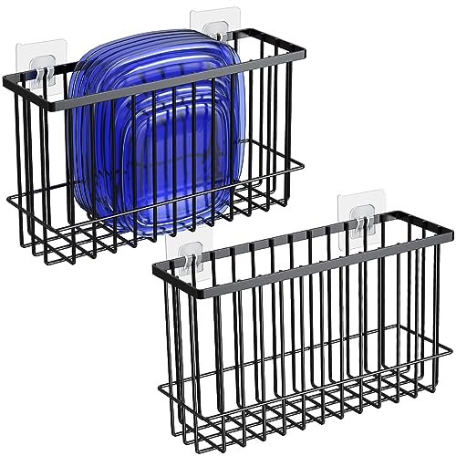 NiHome Cabinet Door Lid Organizer 2-Pack, Cabinet Organizers and Storage, Compact Design for Space Optimization-Over the Cabinet Door Organizer for Diverse Storage Solution - color: Black-Iron