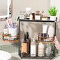 VITVITI 3 Tier Bathroom Organizer Countertop, Metal Wire Bathroom Counter Vanity Organizer Storage, Mesh Bath Room Sink Kitchen Shelf Rack with 360 Rotating Basket, Black - color: 3 Tier Rotating Black