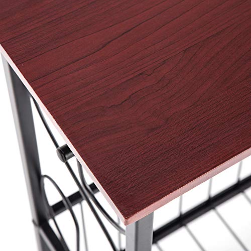Side Table,Narrow End Table for Small Spaces,Snack Couch Table with Holder,Nightstand for Living Room,Bedroom,Office,Bathroom,Balcony (Coffee) - color: Coffee