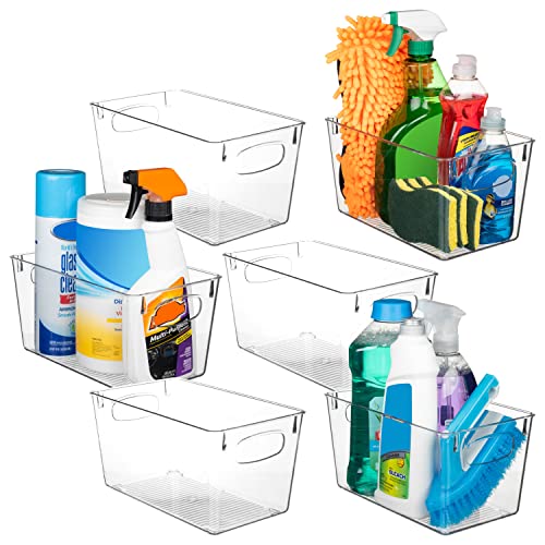 ClearSpace Clear Plastic Storage Bins – Perfect Kitchen Organization and Storage or Pantry Storage – Fridge Organizer, Pantry Organization and Clear Storage Bins, Cabinet Organizers - size: 6 Pack