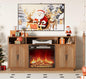 59 Inch Fireplace TV Stand with 23'' Electric Fireplace, Mid Century Modern Fluted Entertainment Center for TVs up to 65", TV Console with Storage for Living Room, Bedroom (Walnut,With Fireplace) - size: With Fireplace