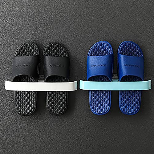 Wall Mounted Shoe Rack, Hanging Shoe Rack for Door, Self Adhesive Wall Mounted Holders Shelf Hanging Bathroom Storage Box Slippers Hanger Shoe Rack Shoe Organizer (2pc) - color: 2pc