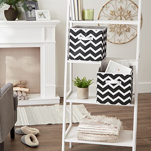 DII Non Woven Polyester Storage Bin, Chevron, Black, Small Set of 2 - color: Black, size: Small Set of 2