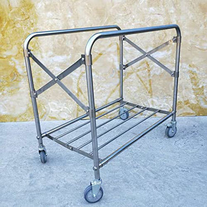 Industrial Laundry Cart with Wheel 12 Bushel (400l) Commercial Collapsible Laundry Hamper Large Heavy Duty Rolling Basket Waterproof Laundry Trucks for Home Organizer Storage - color: Blue