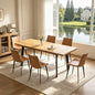 Extendable Dining Table Set for 6 to 8 People, 63" to 78.7" Modern Kitchen Table Set with 6 Leather Chairs, MDF Dining Room Table and Chairs with Removable Extension Leaf (Walnut Table+Brown Chairs) - color: 63'' - 78.7'' Walnut Table+6 Brown Chairs