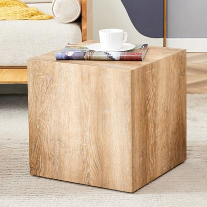 15.7" H Square Compact Coffee Table,Small Cube End Table,Modern Side Table with Stylish Wood Pattern,Minimalist Accent Table for Living Room,Office,Apartment,Nightstand(Wood,15.7") - color: Wood,15.7"h