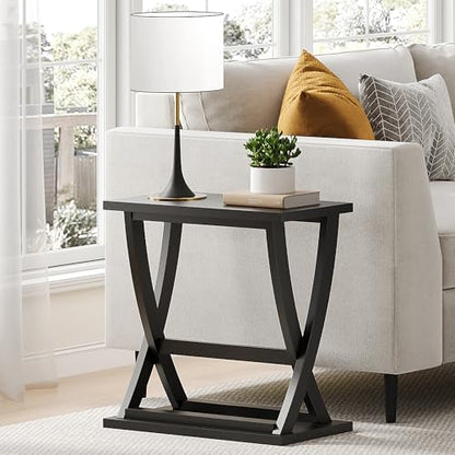 ChooChooEnd Table, Narrow Side Table with Storage Shelf | Simple shape, Living Room, Black - color: Black, size: 11.81"D x 23.62"W x 23.03"H