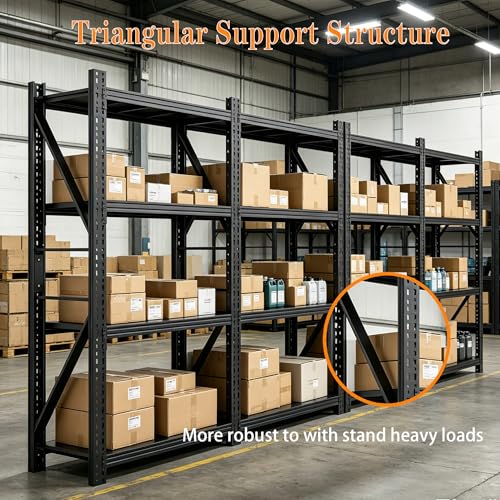 Heavy Duty Garage Shelving,73" H 3000LBS Load Capacity Metal Garage Storage Shelves Adjustable Industrial Shelving Unit for Garage,Warsehouse,Workshop - size: 73"H*31.9"W*13.8"D