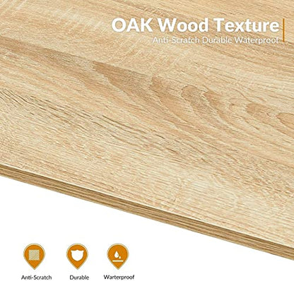 FurnitureR 47.2" Home Office Writing Desk - Simple Computer Desk with Sturdy Metal Legs, Compact Study Table for Small Spaces, Student Laptop Workstation, Oak - color: Oak