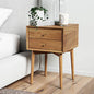 Nathan James 32704 Harper Mid-Century Oak Wood Nightstand with 2-Drawers, Small Side End Table with Storage, Brown - color: Oak Brown, size: Set of 1